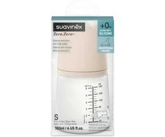 SUAVINEX ZERO ZERO ANTI-COLIC BUTELIUKAS SU LĖTOS SROVĖS ŽINDUKU, 180ML, NUO +0 MĖN., LIGHT