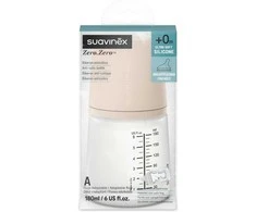 SUAVINEX ZERO ZERO ANTI-COLIC BUTELIUKAS SU REGULIUOJAMOS SROVĖS ŽINDUKU, 180 ML, NUO +0 MĖN., LIGHT