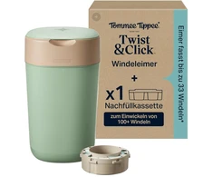 TOMMEE TIPPEE TWIST &amp; CLICK SAUSKELNIŲ KONTEINERIS SU PAPILDYMO KASETE, Žalias