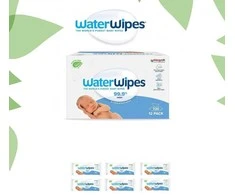 WATER WIPES WATERWIPES DRĖGNOS SERVETĖLĖS 6 PAKUOTĖS PO 60 VNT. BIODEGRADABLE
