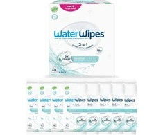 WATERWIPES SENSITIVE+ ON THE GO DRĖGNOS SERVETĖLĖS 8 PAKUOTĖS PO 28 VNT. (224 vnt.) 3-IN-1
