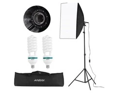 1 stovas su 1 soft box (2 lempos)