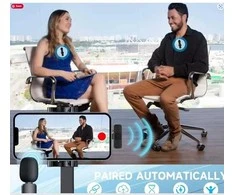 2,4G belaidis „Lavalier“ mikrofonas, nešiojamasis mini garso ir vaizdo įrašymo mikrofonas