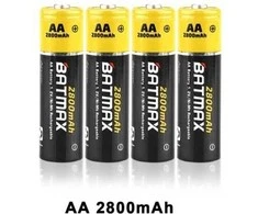 4 vnt - AA kraunami akumuliatoriai 3800 mAh talpos
