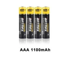 4 vnt - AAA Batmax kraunami akumuliatoriai 1100 mAh talpos