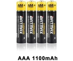 4 vnt - AAA kraunami akumuliatoriai 3000 mAh talpos