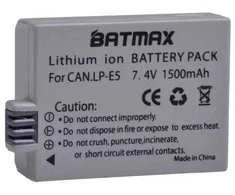 Batmax LP-E5 akumuliatorius su krovikliu