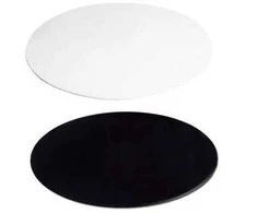 Juoda/balta 20x20 cm apvali akrilo lakšto atspindžio lenta