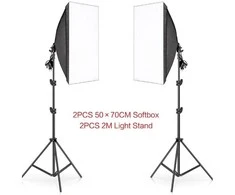 stovai su apšvietimo lempomis (softbox)
