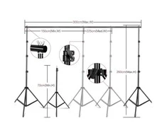 studijos fono laikikliai (be fono) 2,6 m x3 m