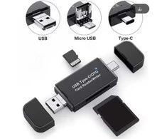 USB 3.0 C tipo atminties kortelių skaitytuvas 4 viename SD TF CF MS Flash kortelės adapteris 5Gbps