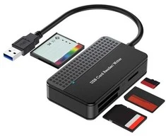 USB 3.0 tipo atminties kortelių skaitytuvas 4 viename SD TF CF MS Flash kortelės adapteris