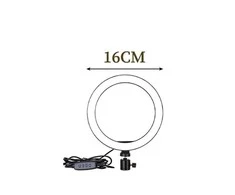 žiedinė 16 cm LED lempa su laikikliu prie stalo