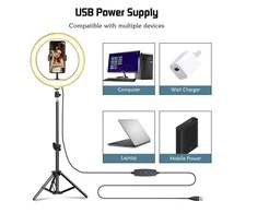 žiedinė 26 cm LED lempa su stovu 2,0m