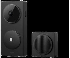 Aqara G410 Select Durų skambutis centralė veikia su Apple HomeKit, Zigbee, Matter, juoda