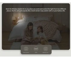 Aqara zigbee bevielis 2 mygtukų jungiklis aqara H1 DOUBLE ROCKER pilkas (WRS-R02G)