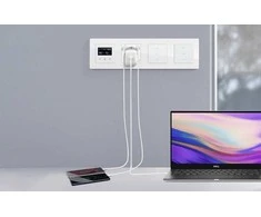 Sieninis šviestuvas Išmanusis WiFi sieninis lizdas Avatto N-WOT10-USB-W TUYA USB USB-C - baltas