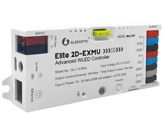 Gledopto Elite 2D-EXMU GL-C-616WL – išmanus 2 kanalų WLED RGBIC LED valdiklis, Wi-Fi, Ethernet