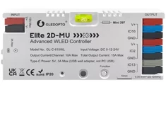 Gledopto Elite 2D-MU GL-C-615WL 2 kanalų WLED skaitmeninių LED juostų valdiklis
