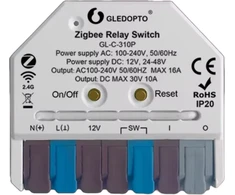 GLEDOPTO GL-C-310P ZigBee 3.0 + 2.4GHz RF relė (AC, DC, sausas kontaktas)