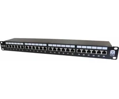 Kita Komutacinė panelė 19" 1U UTP Cat6A 24 prievadai, su kabelių laikikliu