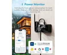 Meross MOP320 Wifi lauko rozetė 2 kanalų 16A Matter