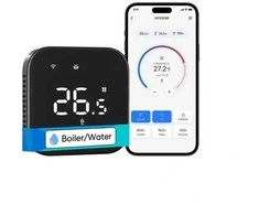 Mercusys Meross MTS215 Wifi termostatas Katilo / vandens šildymo sistemai Apple Homekit, Matter juodas