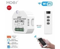 Moes MS-108WR WiFi RF roletų užuolaidų išmanusis modulis elektriniam varikliui Tuya / Smart life