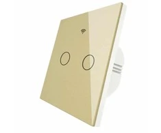 Moes WS-EU2 jutiminis 2 kanalų auksinės spalvos išmanusis WIFI RF jungiklis