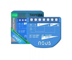 NOUS B2T WIFI Tasmota 1 kanalo relė ESP32 su el. sanaudų stebėjimu (PM)