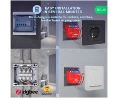 NOUS B2Z Zigbee 1 kanalo relė 16A su el.sąnaudų matavimu (PM)