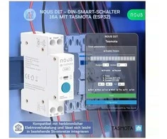 Nous D1T Tasmota 1 kanalo ESP3216A relė montuojama ant DIN bėgelio