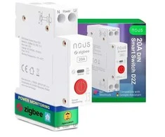 Nous D2Z Zigbee 1 kanalo 20A relė montuojama ant DIN bėgelio
