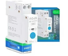 Nous D3T Tasmota 1 kanalo ESP32 relė 25A montuojama ant DIN bėgelio