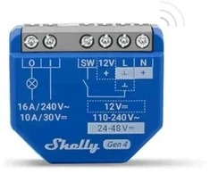 Shelly 1 Gen4 1 kanalo relė 16A (WiFi, Bluetooth, Zigbee, Matter)