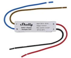 Shelly 1 kanalo keitiklis (decoupler) 230VAC i DC trigeri