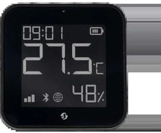 Shelly BLU H&amp;T Ekranas ZB temperatūros, drėgmės, LUX sensorius, Bluetooth, Zigbee, Juodas