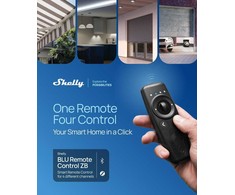 Shelly BLU Remote Control ZB, Bluetooth + Zigbee nuotolinio valdymo pultas, juodas