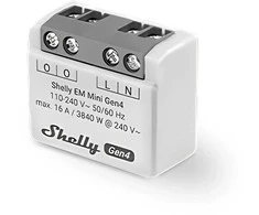 Shelly EM Mini Gen4 galios matuoklio modulis 16A (WiFi, Bluetooth, Zigbee, Matter)