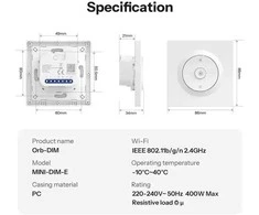Sonoff Fusion serijos Orb-DIM 1 kanalo Matter over Wifi dimeris