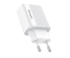 Vipfan E01 srovės šaltinis kroviklis, 1x USB, 2.4A baltas