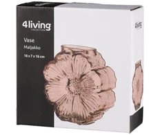 4Living vaza 16cm Flora, iš stiklo, ruda