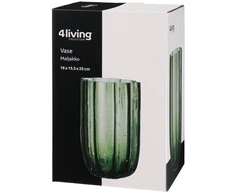 4Living vaza 25cm Ylva, iš stiklo, žalia