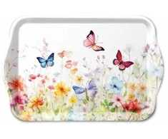 Ambiente Padėklas iš melamino 13x21cm "Drugeliai ir gėlės"