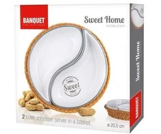 Banquet Dubenėliai krepšelyje 2vnt ,Sweet Home 20,5cm