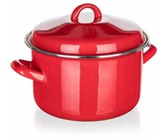 Banquet Milton Raudona emaliuotas puodas, 20cm, 3,4L, raudonas dangtelis, dujų indukcija