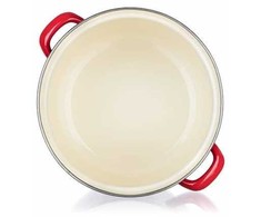Banquet Milton Raudona emaliuotas puodas, 20cm, 3,4L, raudonas dangtelis, dujų indukcija