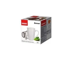 Banquet Puodelis su sieteliu ir dangteliu ,baltas "Bonnet"