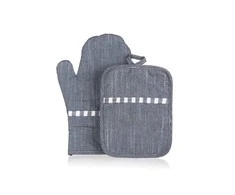 Banquet Virtuvės pirštinė 1vnt+padėkliukas puodui Denim, pilkas