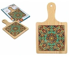 Carmani padėklas iš keramikos/medžio 18x30cm su ornamentu